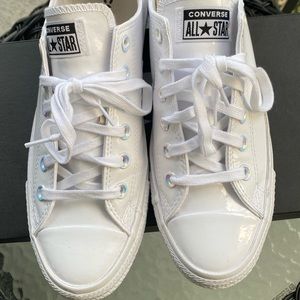 White Iridescent Converse